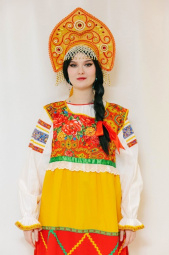 Кокошник Желтый высокий
