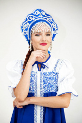 Кокошник синий средний