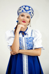 Кокошник средний синий Сударушка