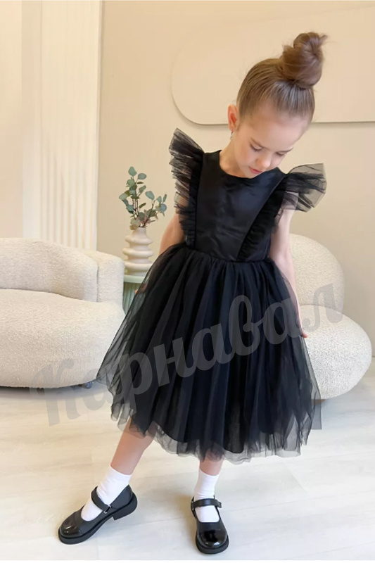 Платье Венсдей / черной ведьмочки на 4-5 лет
