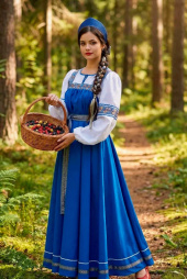 Сарафан Вера синяя ягодка