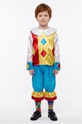 Клоун с ромбиками в голубом 6-7 лет