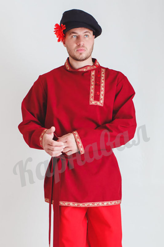 Косоворотка бордовая 